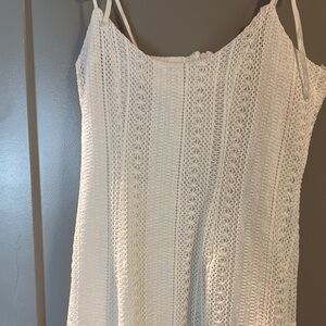 NWT S White Crochet Spaghetti Strap Dress
